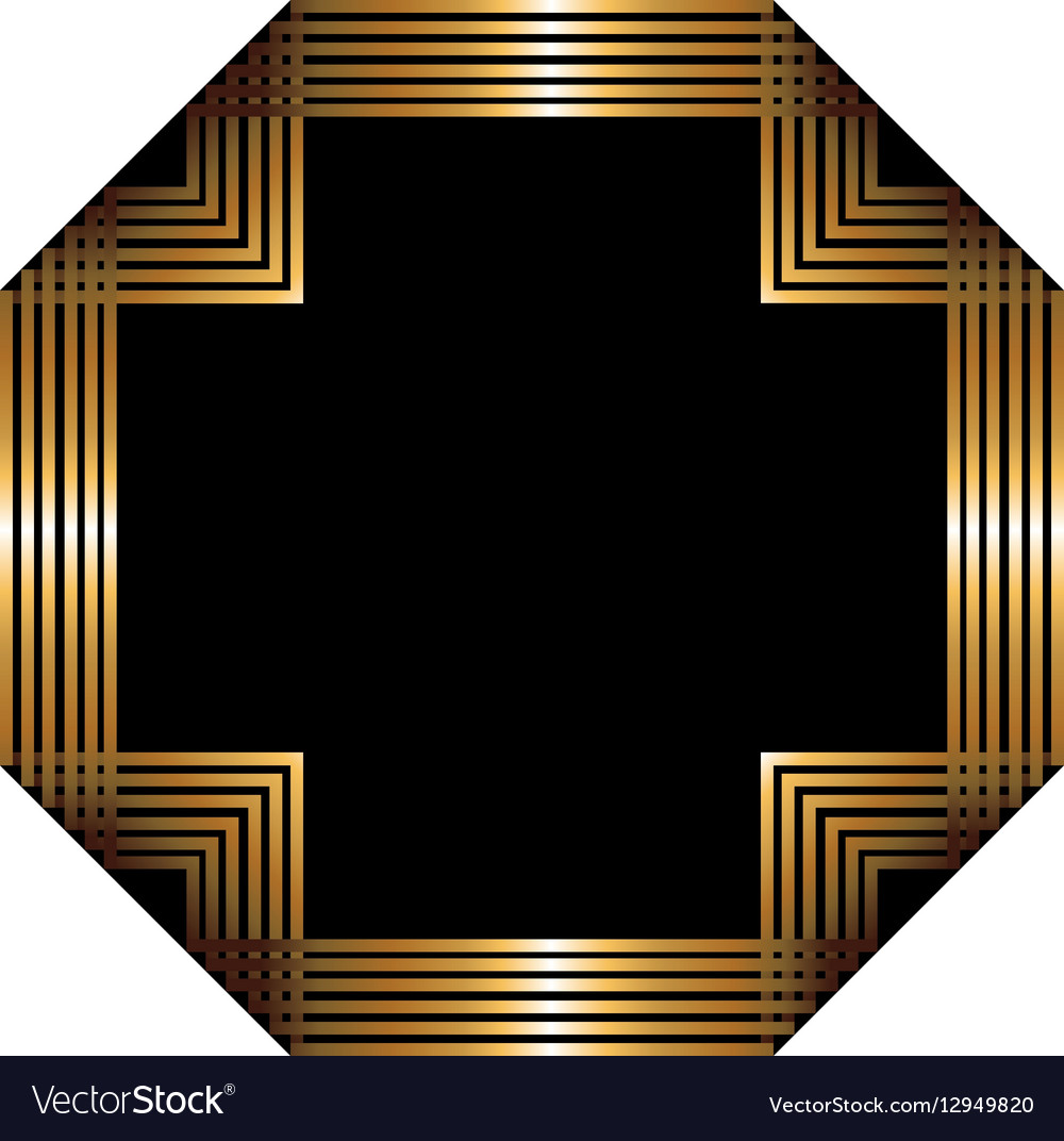 Two-color pattern with art deco frame
