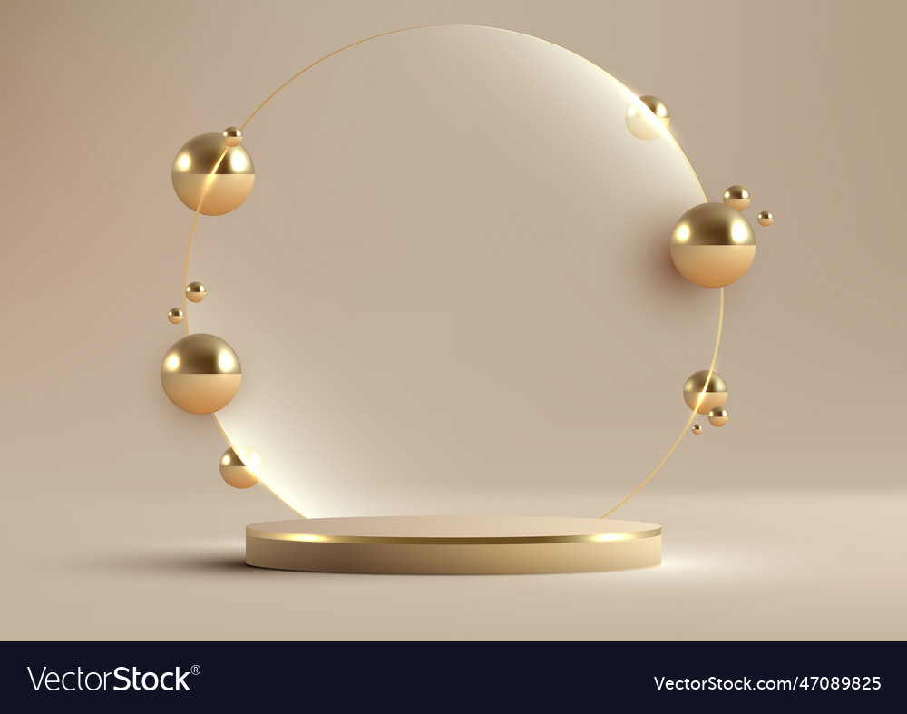 3d realistic luxury style golden podium platform Vector Image