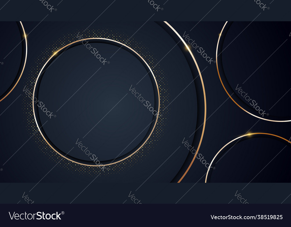 Abstract circle with golden lines and halftone