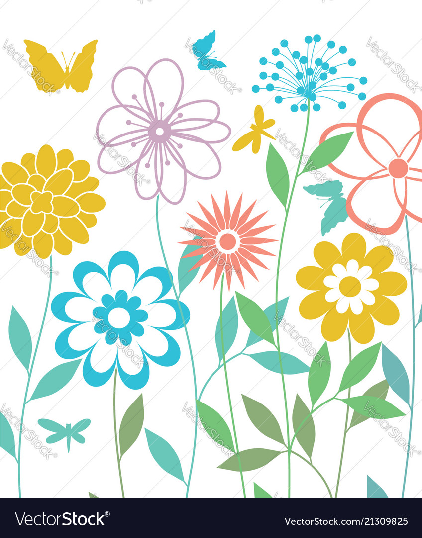 Background with spring flowers Royalty Free Vector Image