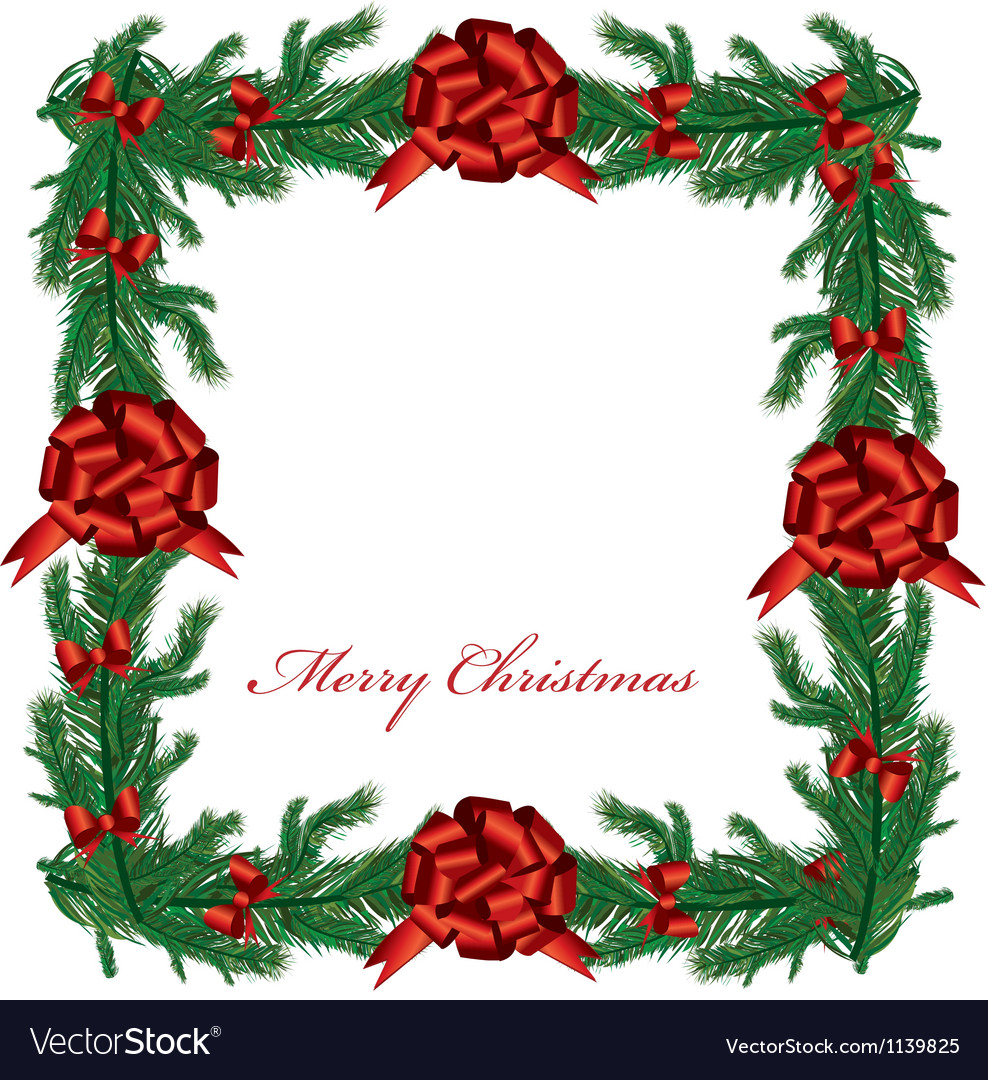 Christmas floral border Royalty Free Vector Image