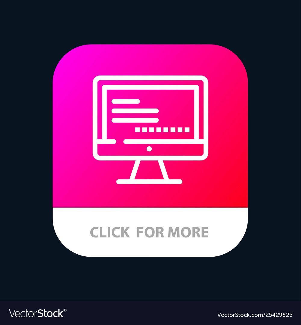 Computer monitor text education mobile app button Vector Image Computer monitor text education mobile app button