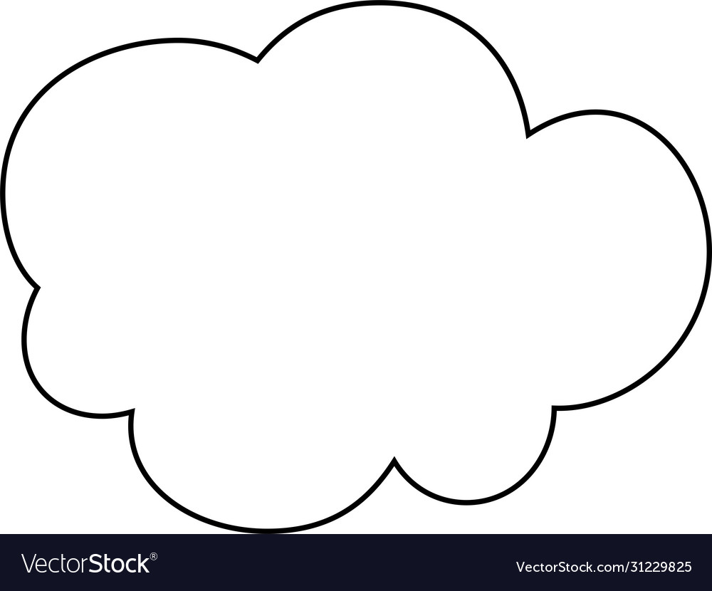 Cute Cartoon Clouds Outline Royalty Free Vector Image