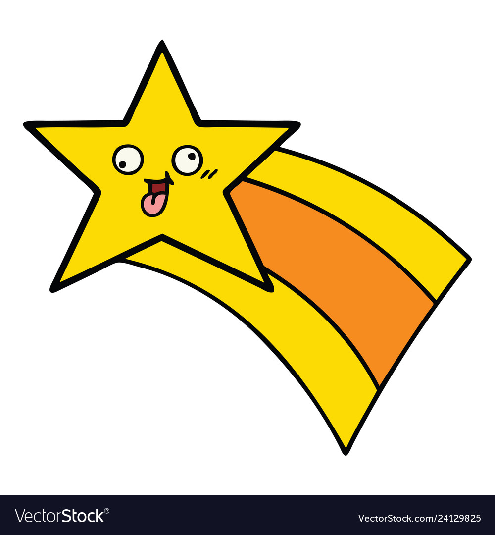 Cute cartoon shooting rainbow star