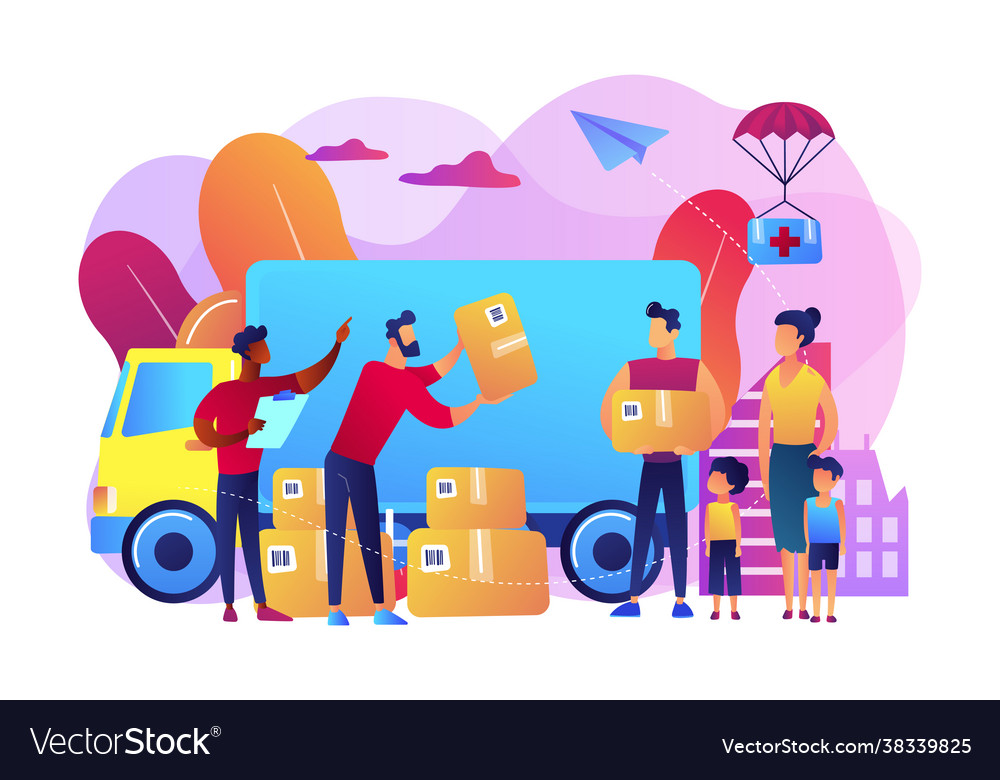 Humanitarian aid concept Royalty Free Vector Image