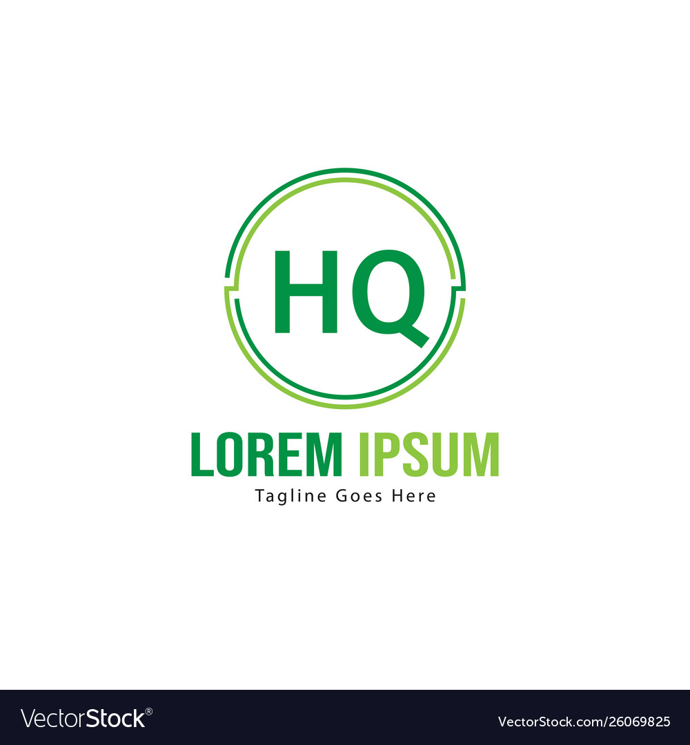Initial hq logo template with modern frame