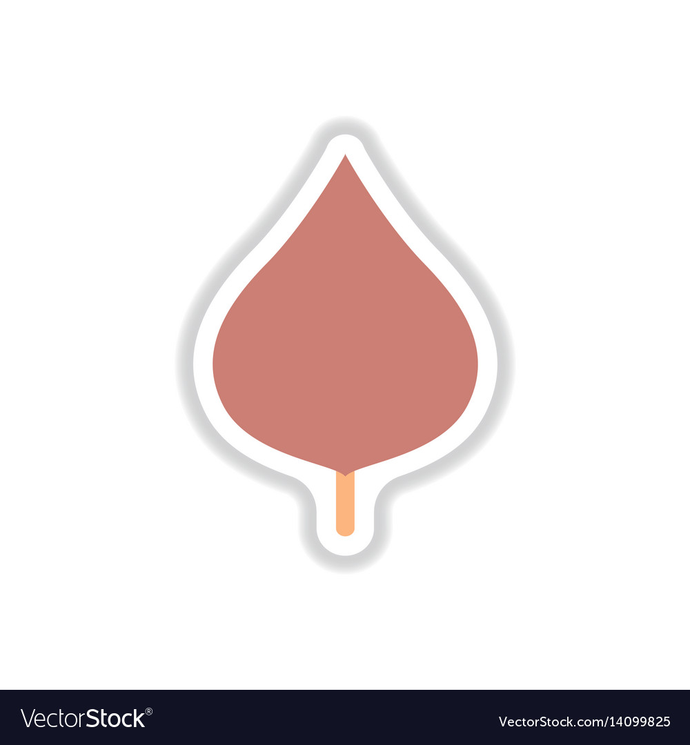 Label with leaf shadow icon design