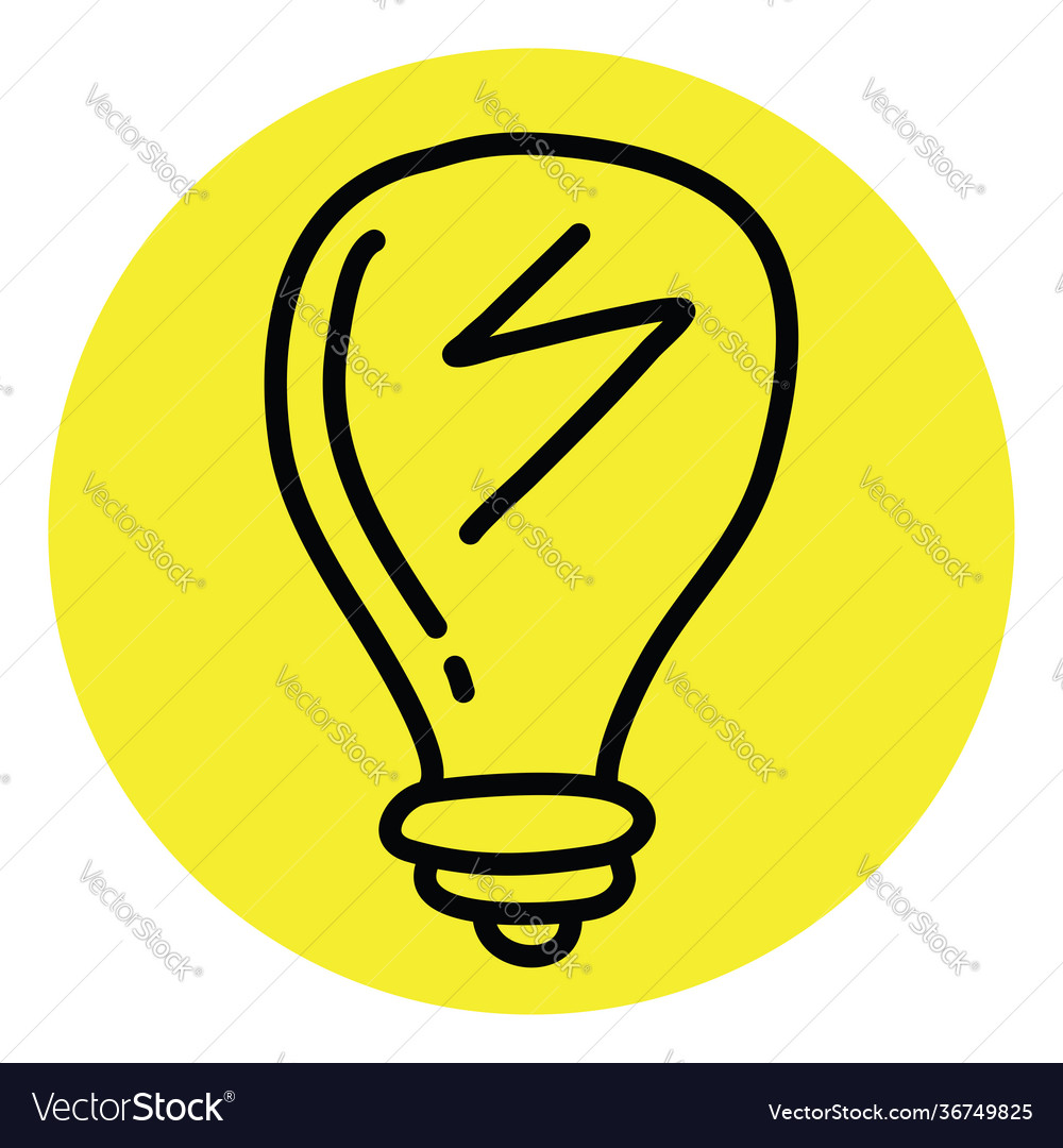 Lightning in a lightbulb on white background