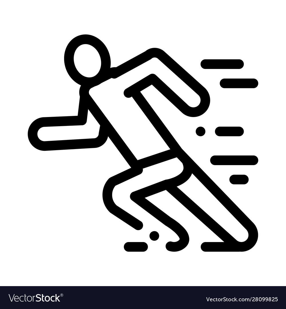 Man in running action icon outline vector image Man in running action icon outline