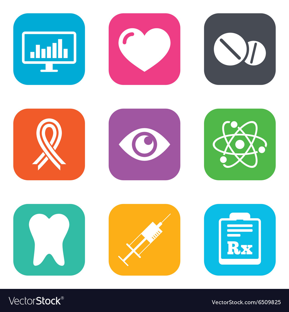 Medicine medical health and diagnosis icons