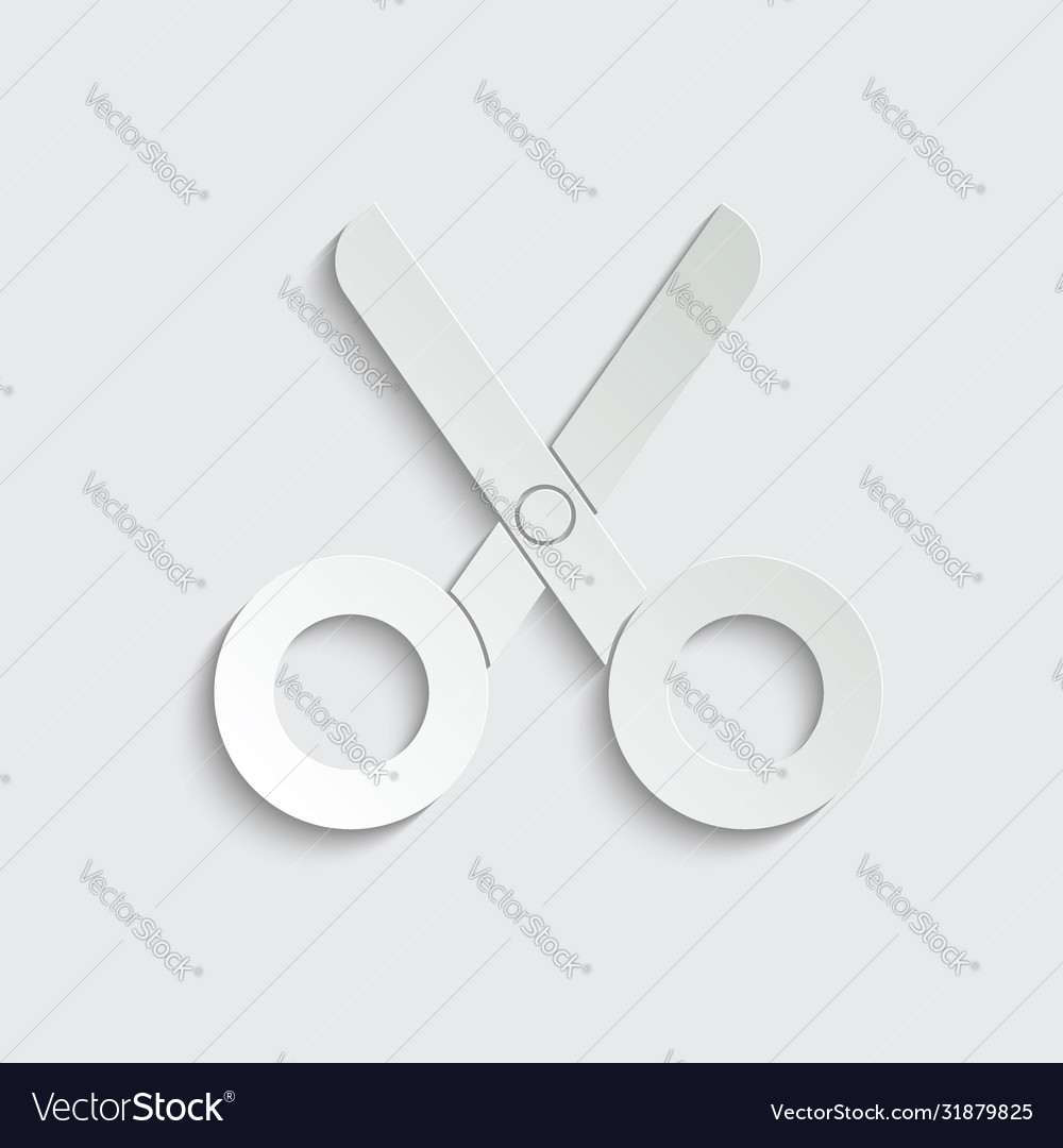 Paper scissors icon with shadow