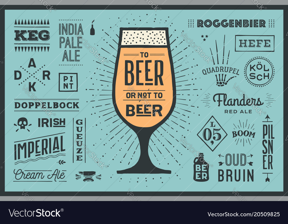 Poster to beer or not to beer Royalty Free Vector Image