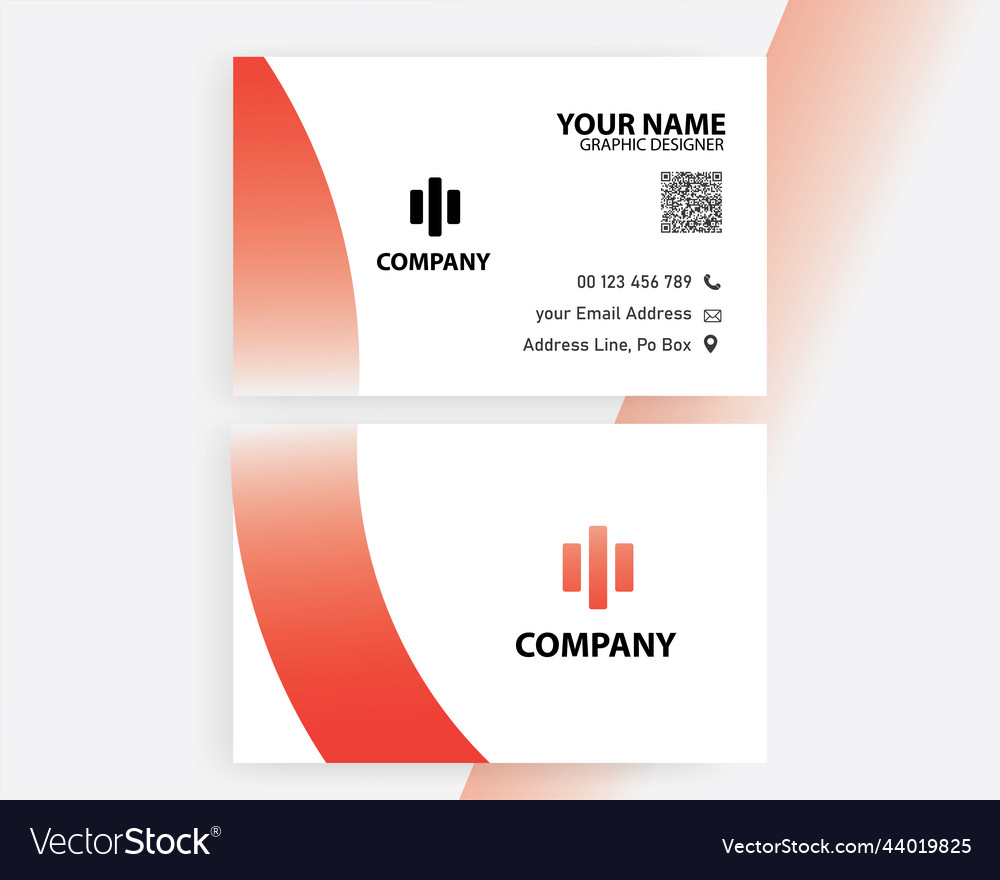 Red color business card design