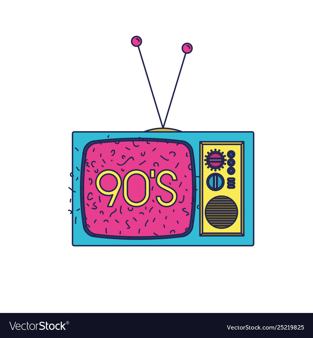 Retro tv ninetys icon Royalty Free Vector Image