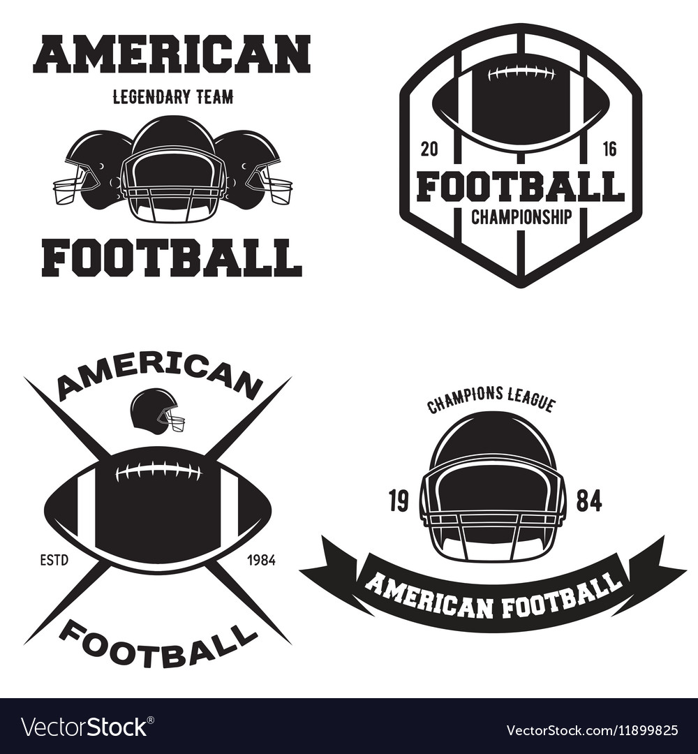 Retro vintage american football emblems set logos Vector Image