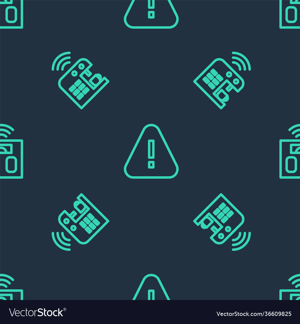 Set line exclamation mark in triangle smart vector image Set line exclamation mark in triangle smart