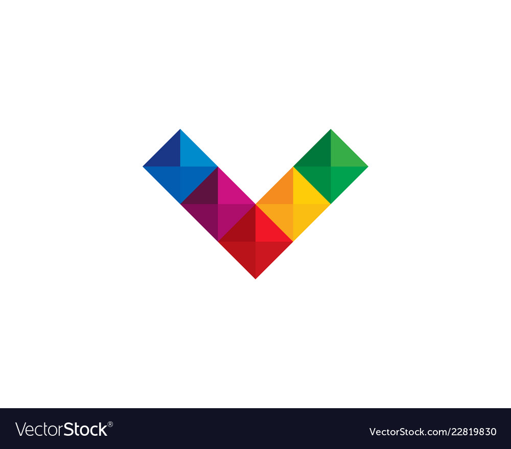Color letter v logo icon design Royalty Free Vector Image
