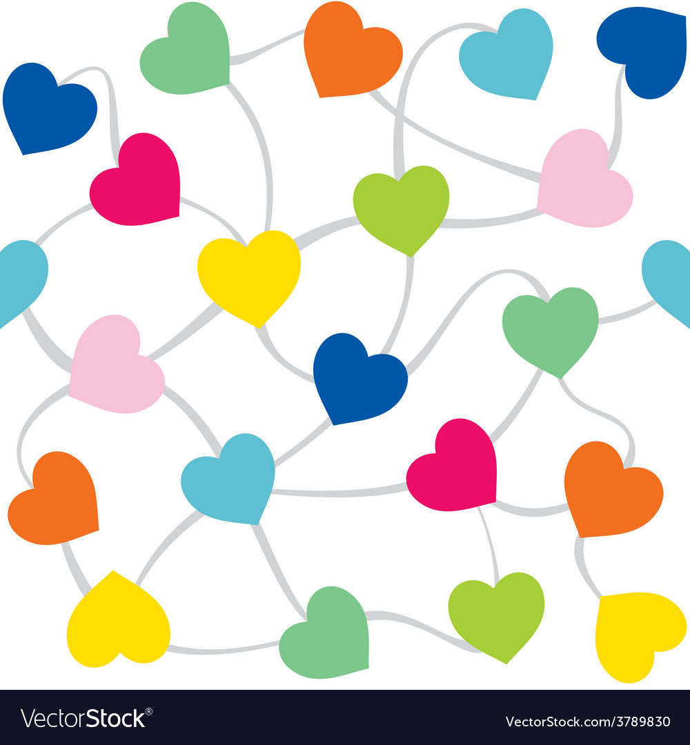 Colorful heart random arrange pattern design