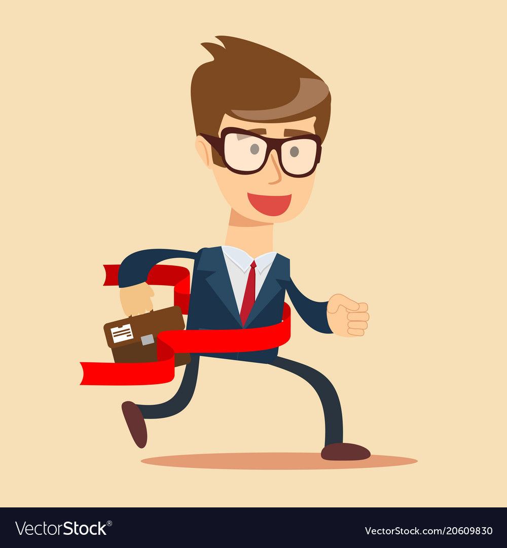 Concept of successful businessman in a finishing Vector Image