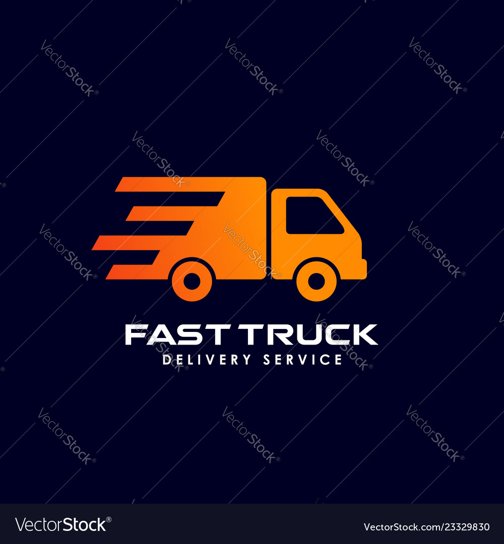 Delivery services logo design courier Royalty Free Vector