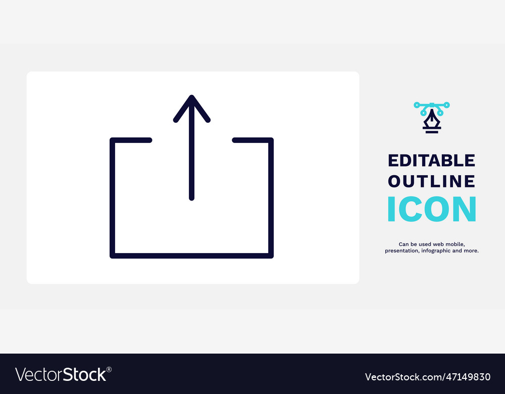 Export button icon thin line vector image Export button icon thin line