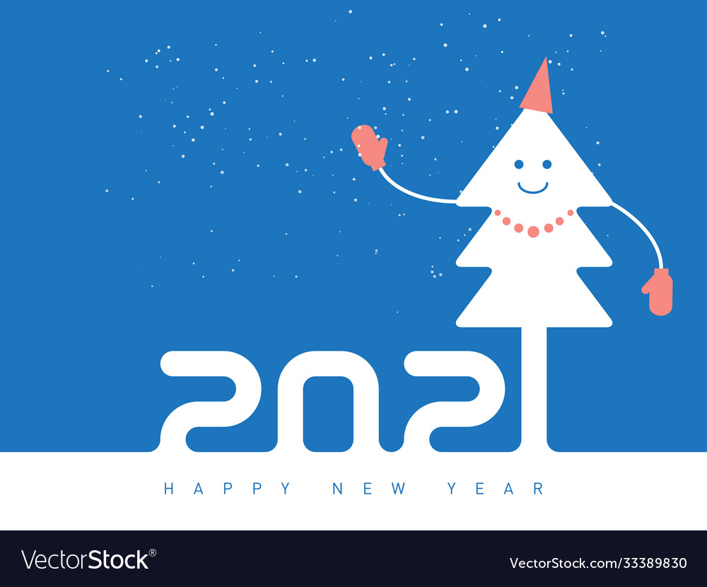 Happy new year 2021 poster design with dressy