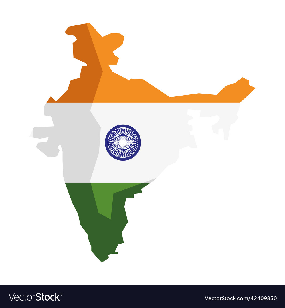 Indian flag in map Royalty Free Vector Image - VectorStock