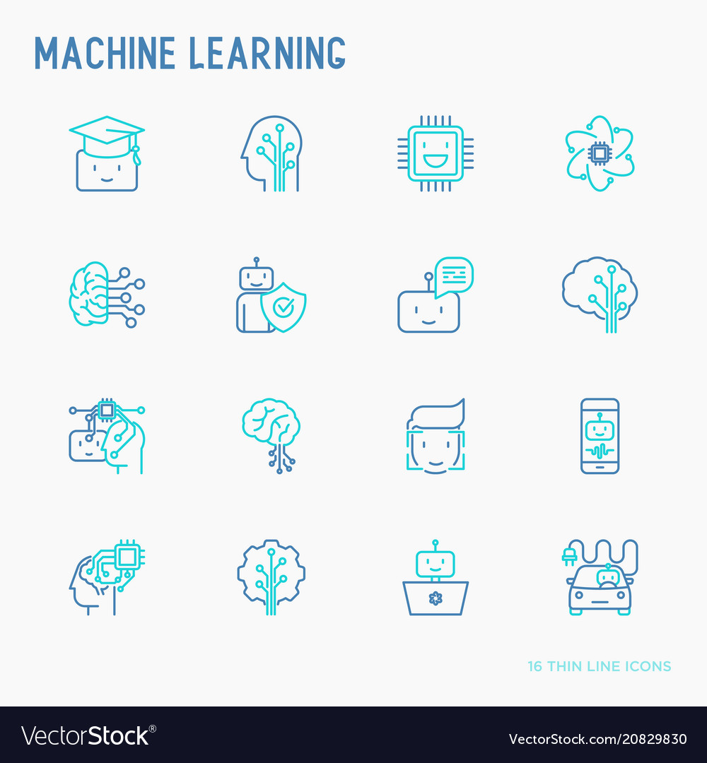 Machine Learning Icons Set
