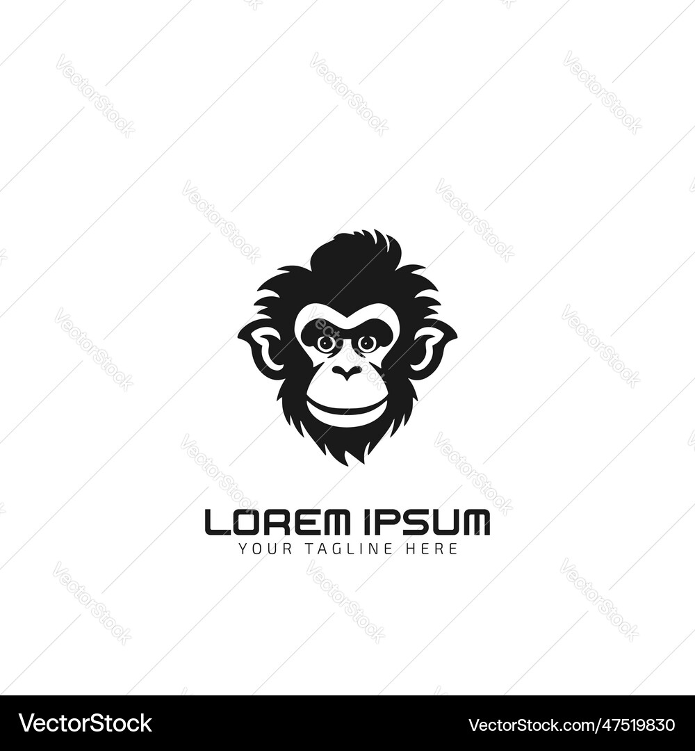 Monkey head logo design template Royalty Free Vector Image