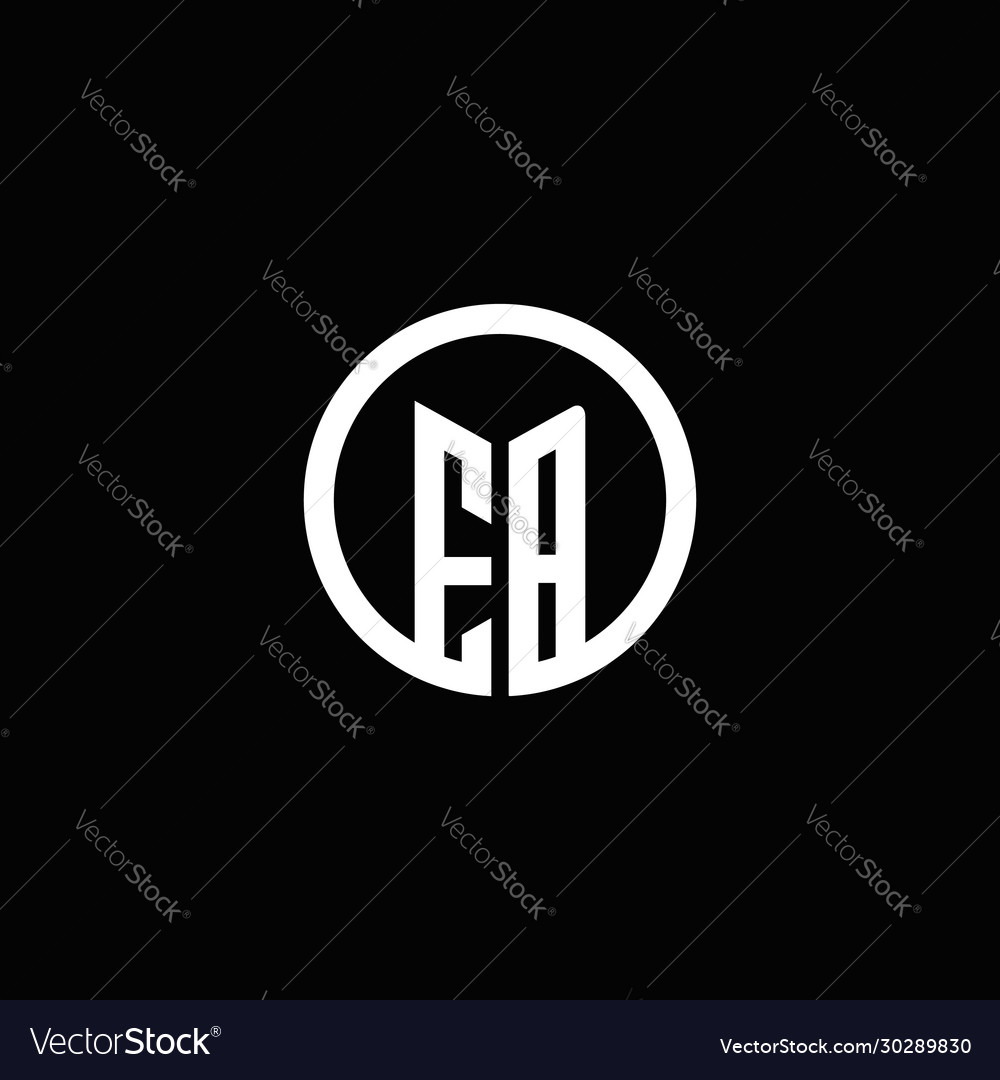 Monogram logo isolated with a rotating circle