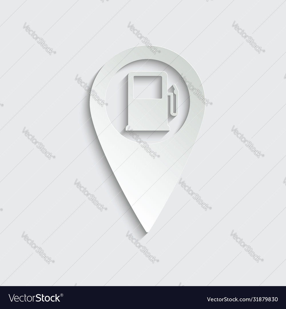 Paper gas station icon black map pointer