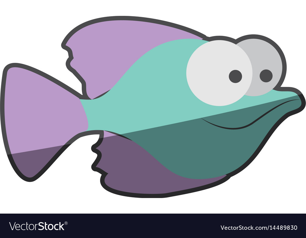 Silhouette multicolor pastel small fish