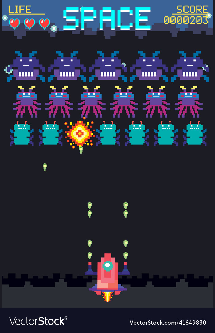 Space game user interface template vector image Space game user interface template