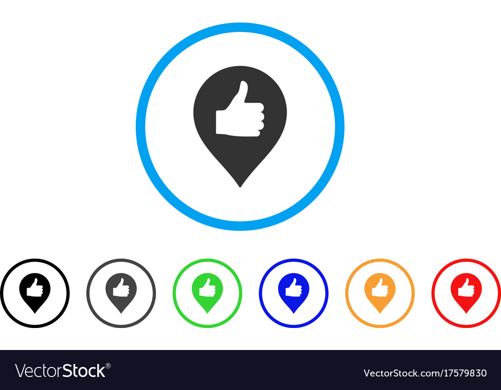 Thumb up map marker rounded icon