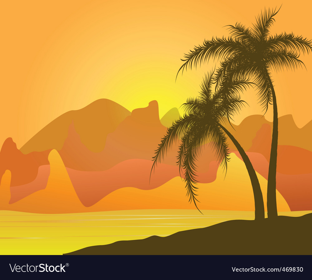 Tropical landscape Royalty Free Vector Image - VectorStock