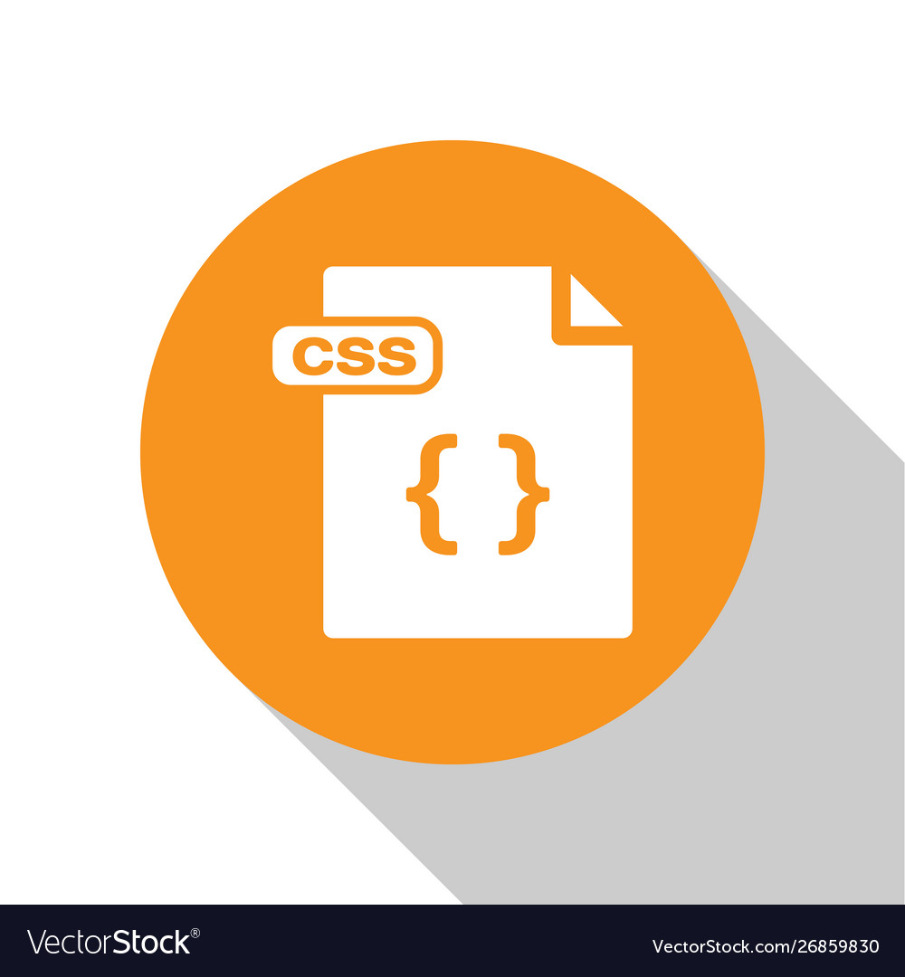 White css file document download button icon vector image White css file document download button icon