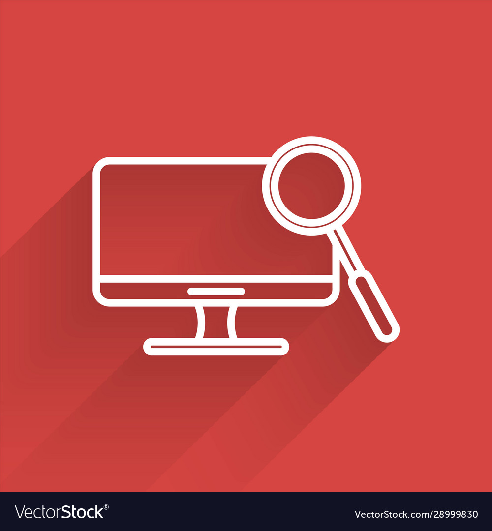 White line computer monitor diagnostics icon