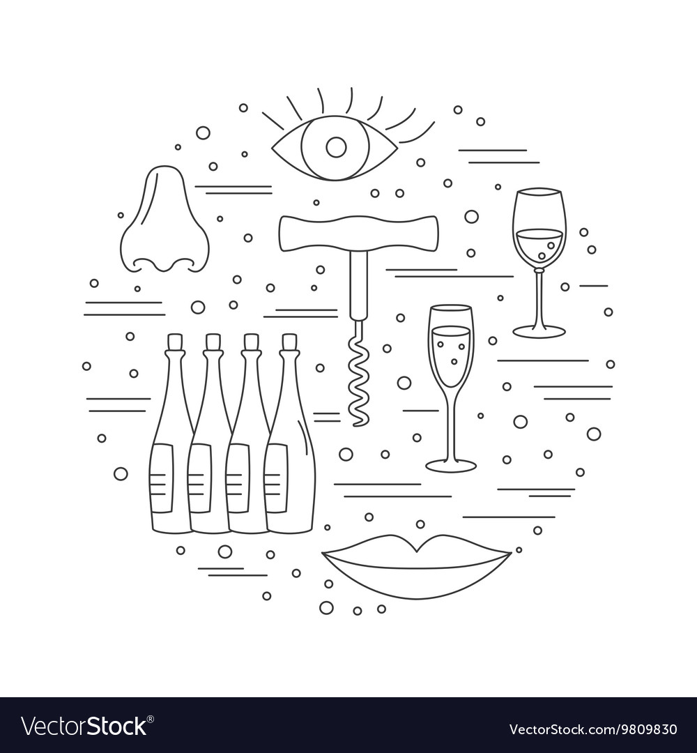 Winemaking Wine Tasting Graphic Design Concept Vector Image