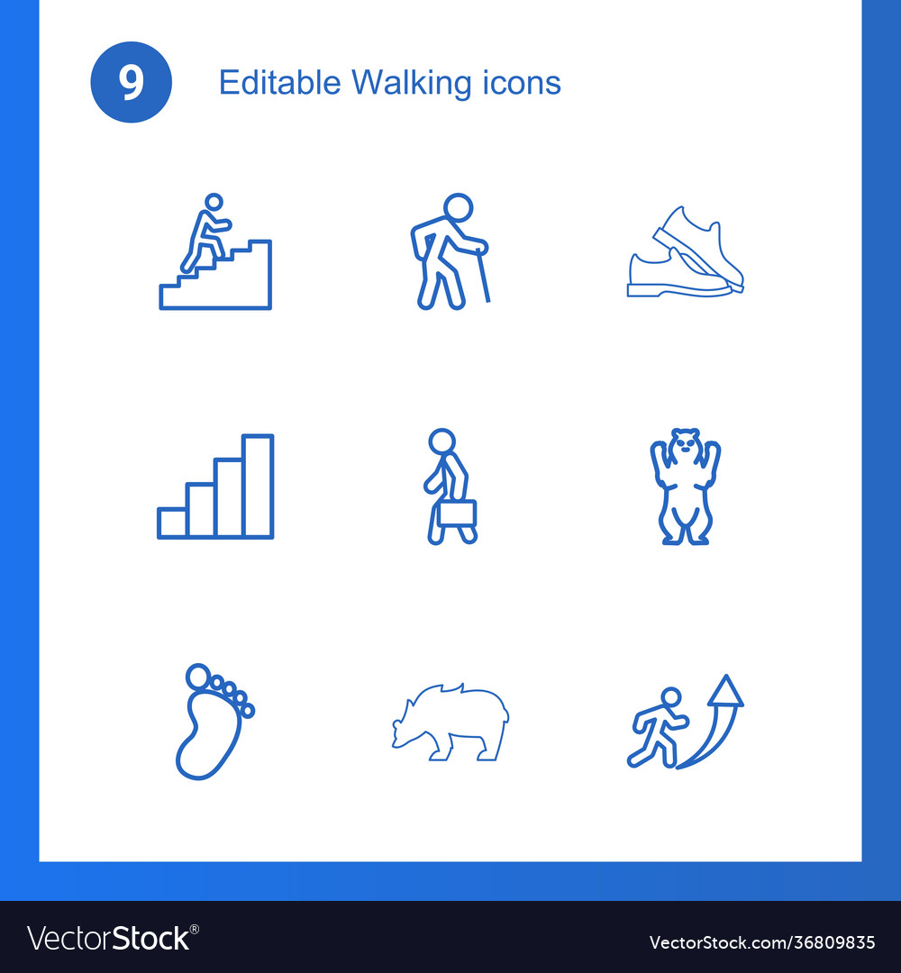 9 walking icons