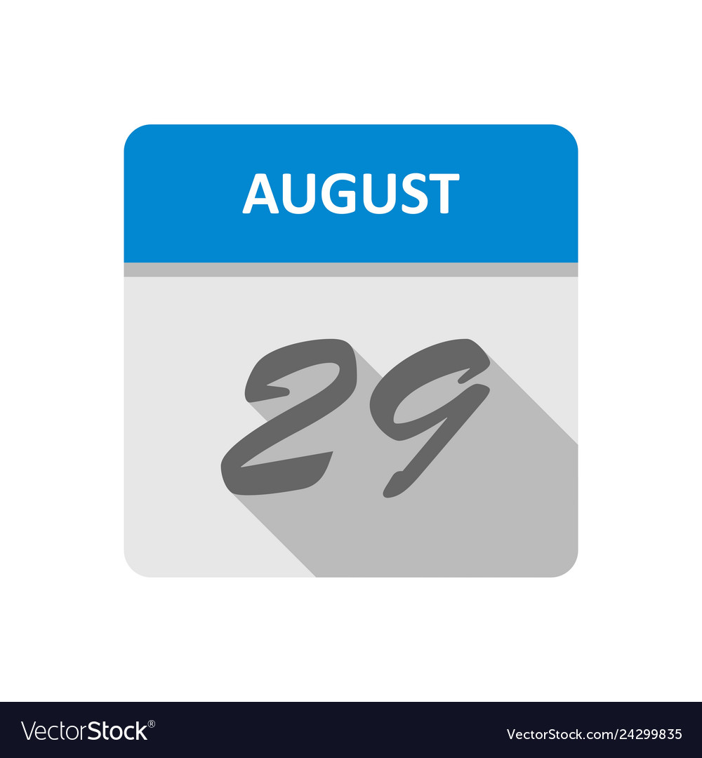 August 29th date on a single day calendar