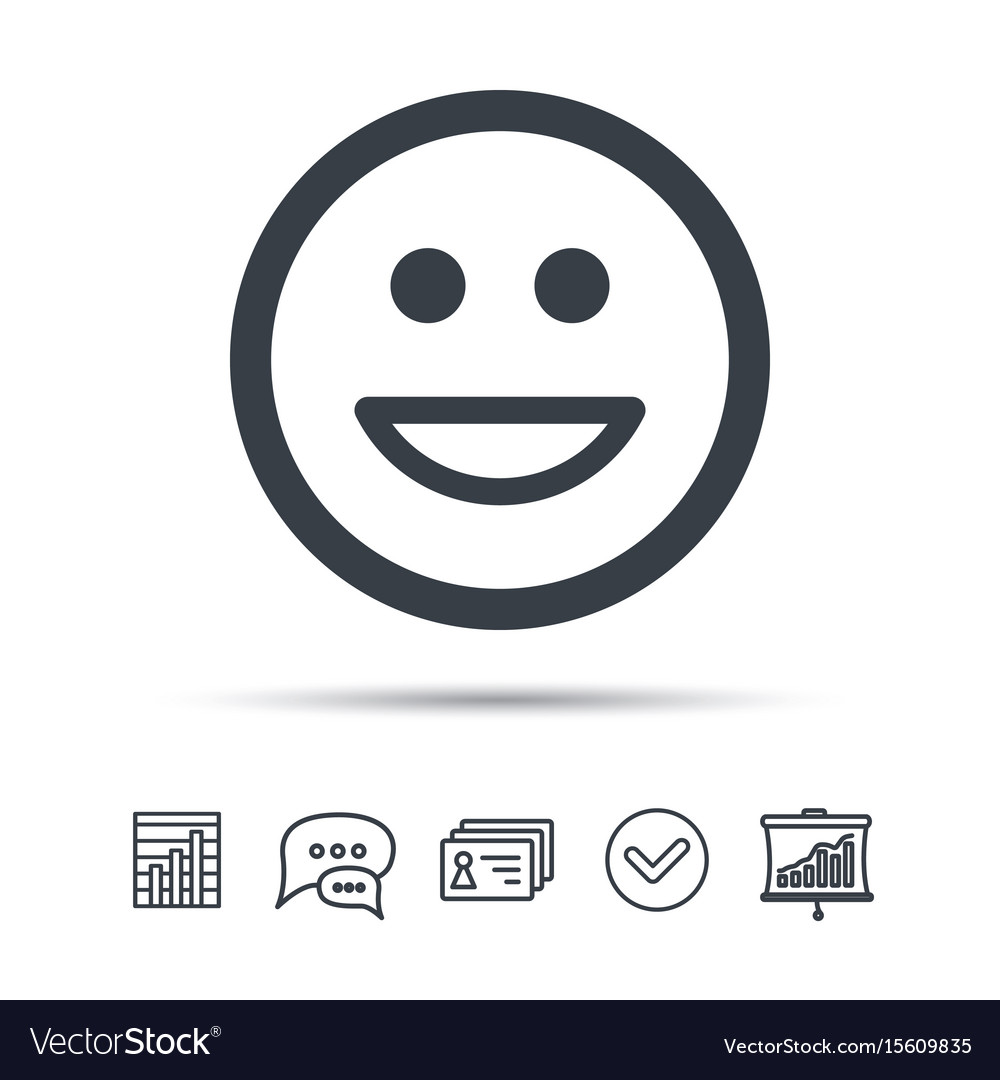 Happy smile icon smiley laugh emoticon sign