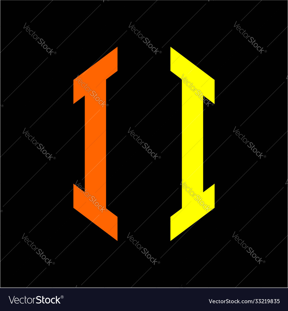 Initialen i hexagon monogram logo in orange