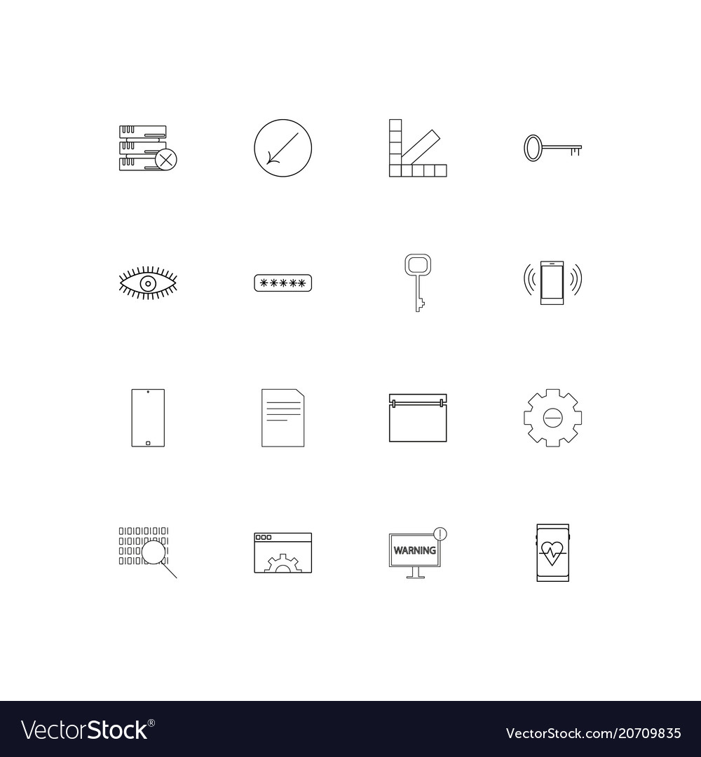 Internet technologies simple linear icons set