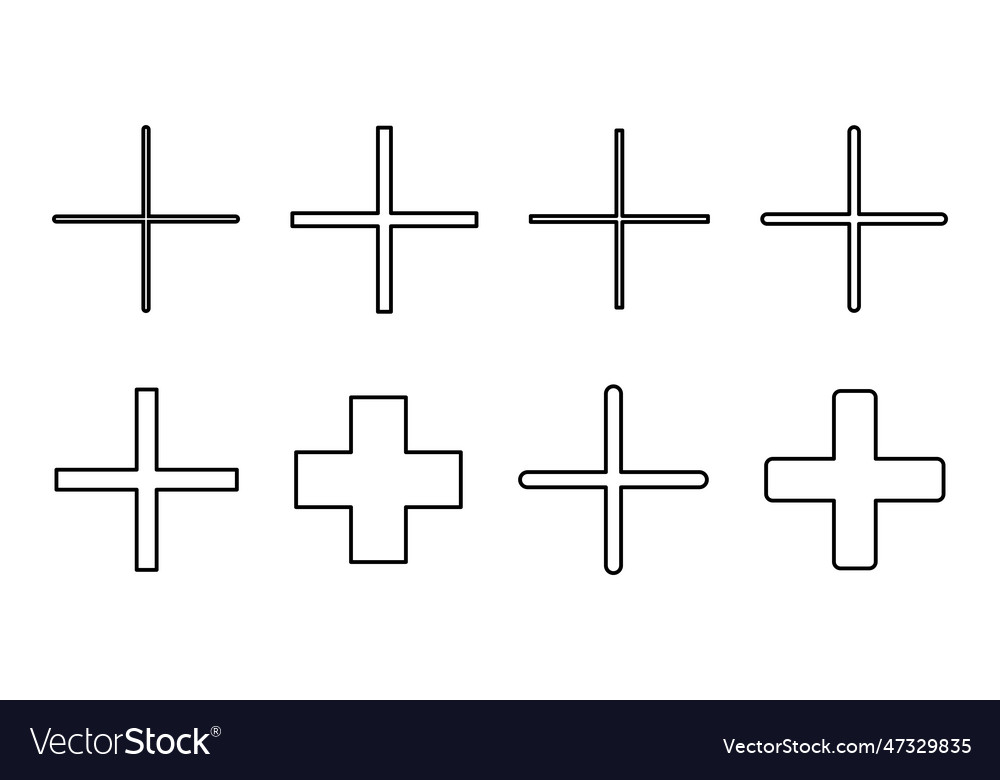 Plus icon set add