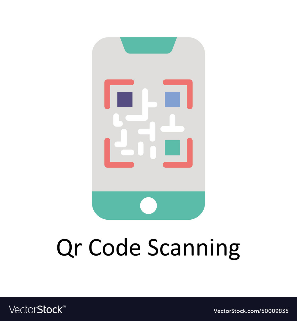 Qr code scanning flat icon style