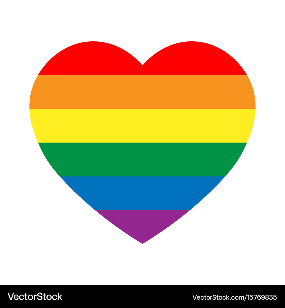 Rainbow Heart Pride Flag Royalty Free Vector Image