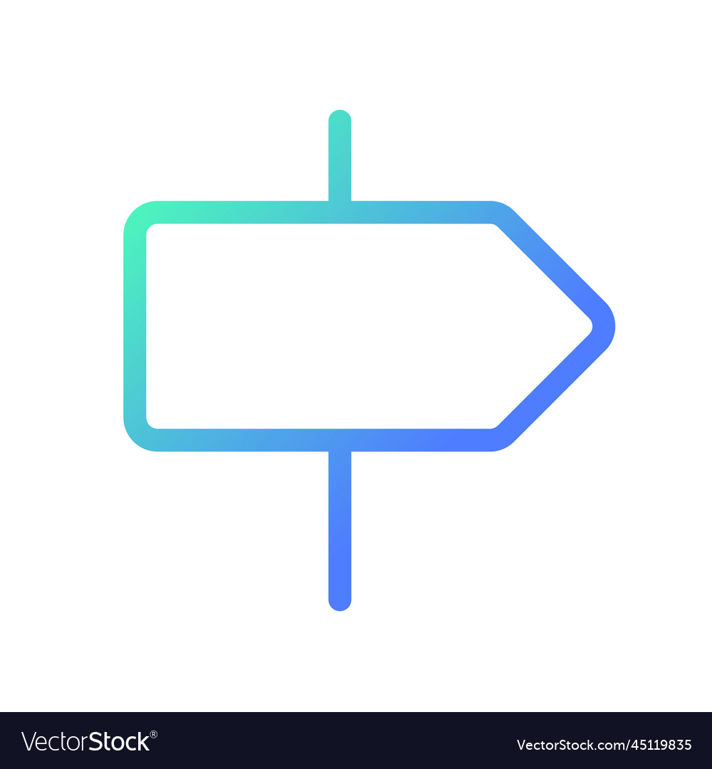 Road pointer pixel perfect gradient linear ui icon vector image Road pointer pixel perfect gradient linear ui icon