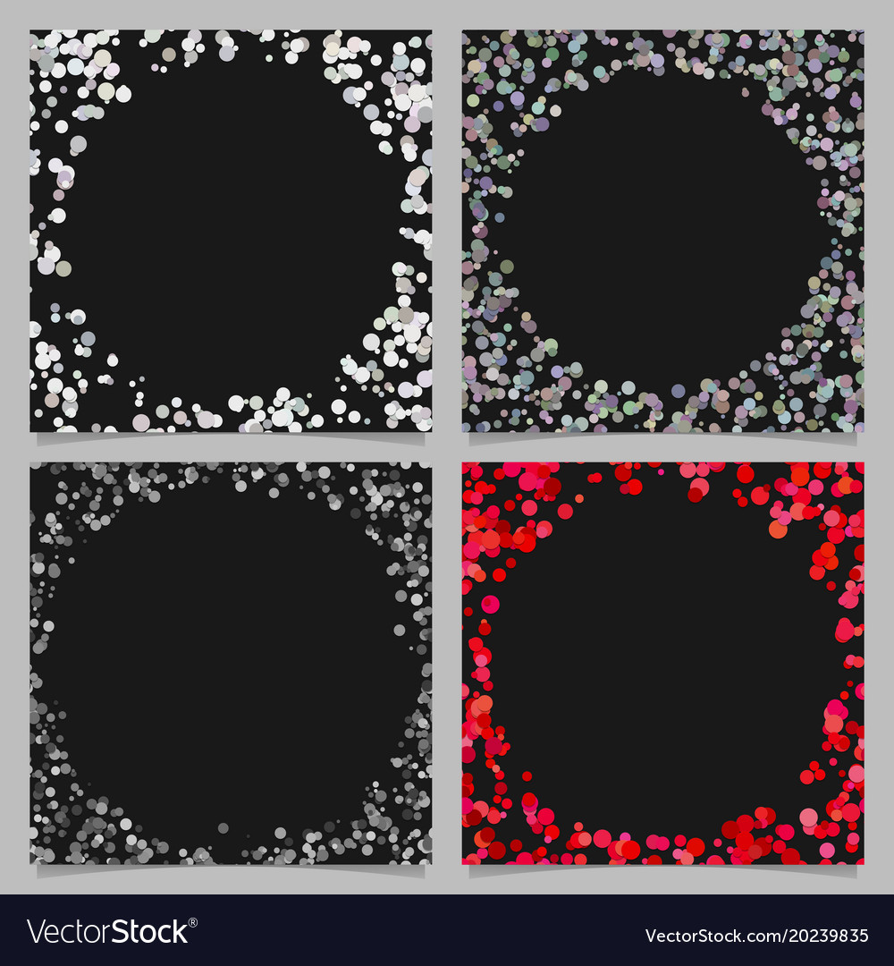 Round border background design set with dots