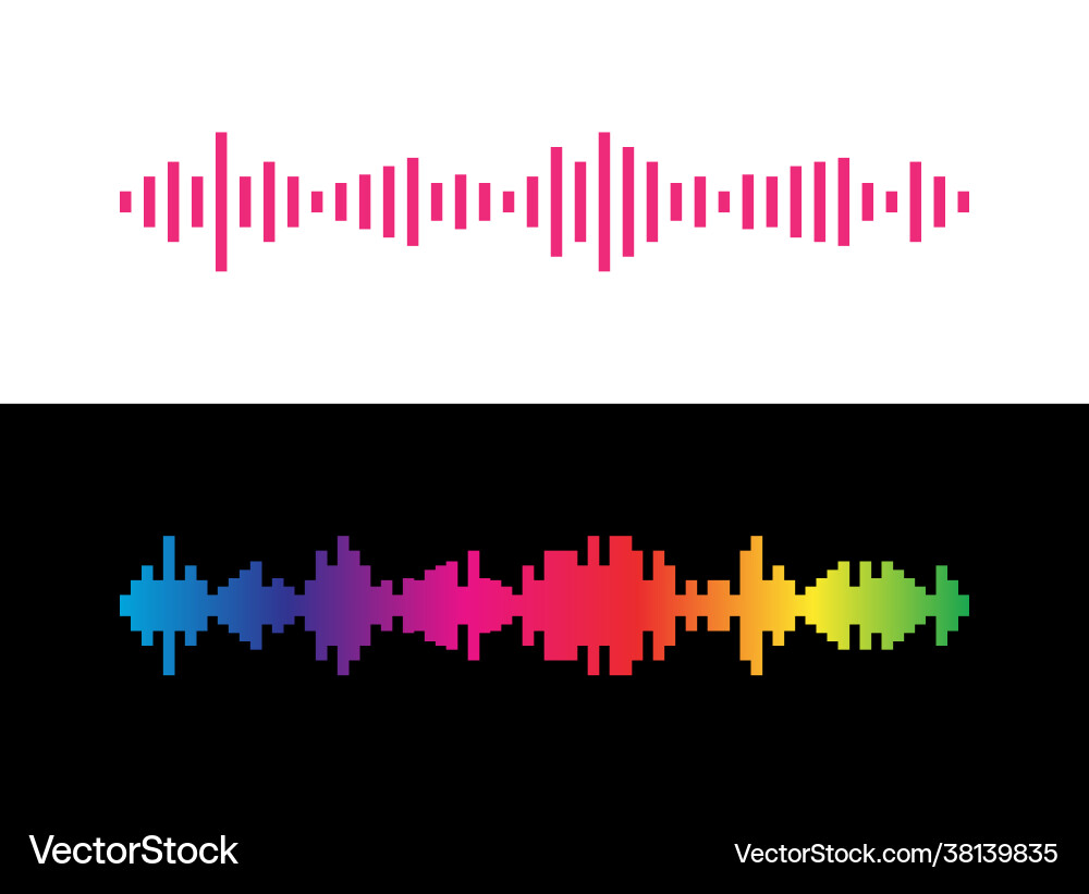 Set waves equalizer isolated Royalty Free Vector Image