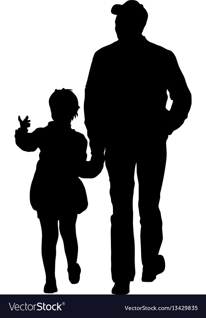 Silhouette Family Walking Together
